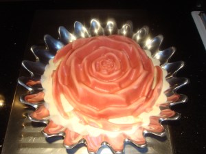 Plum Ice Cream with a cottage cheese sauce